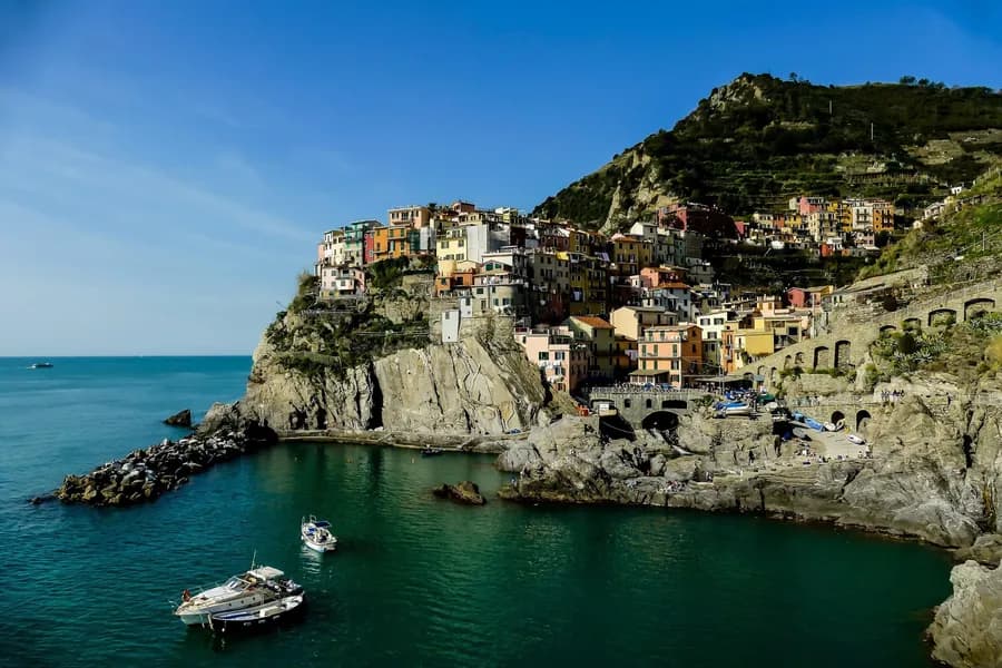 The Cinque-Terre coastline in Liguria, Italy 