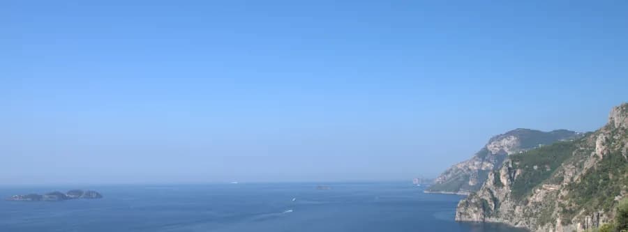 aerial view of the sea and shoreline on the Amalfi Coast