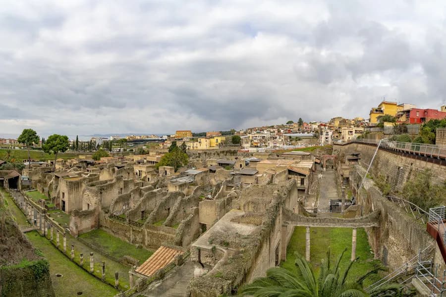 ancient Roman ruins of Herculaneum in the Ercolano commune of Campania, Italy