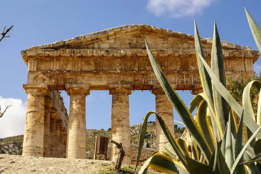 Ruins of a Greek Temple in the ancient city of Segesta