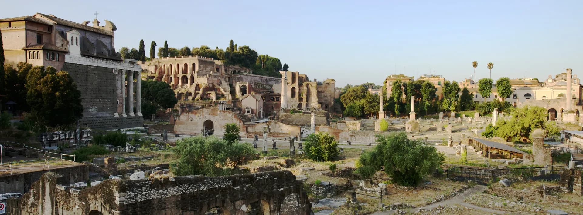 landscape view of the Roman Forum in Rome