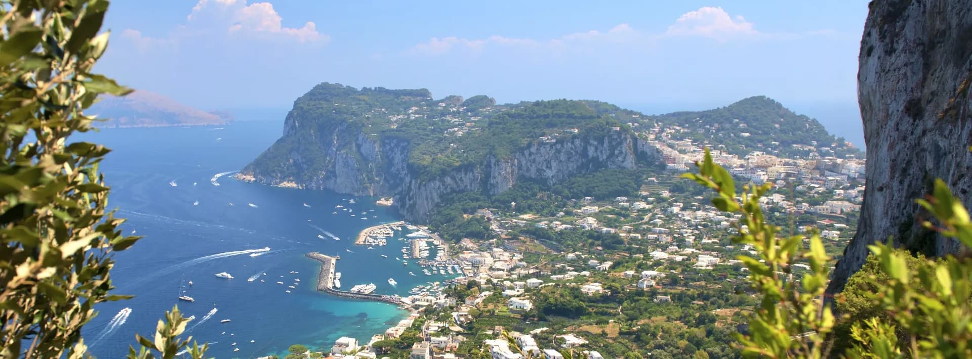 Aerial view of the island of Capri, Italy