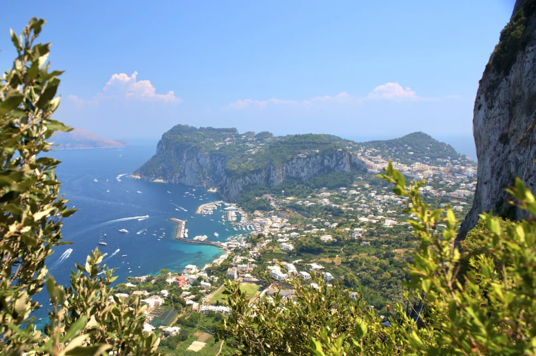 Aerial view of the island of Capri, Italy