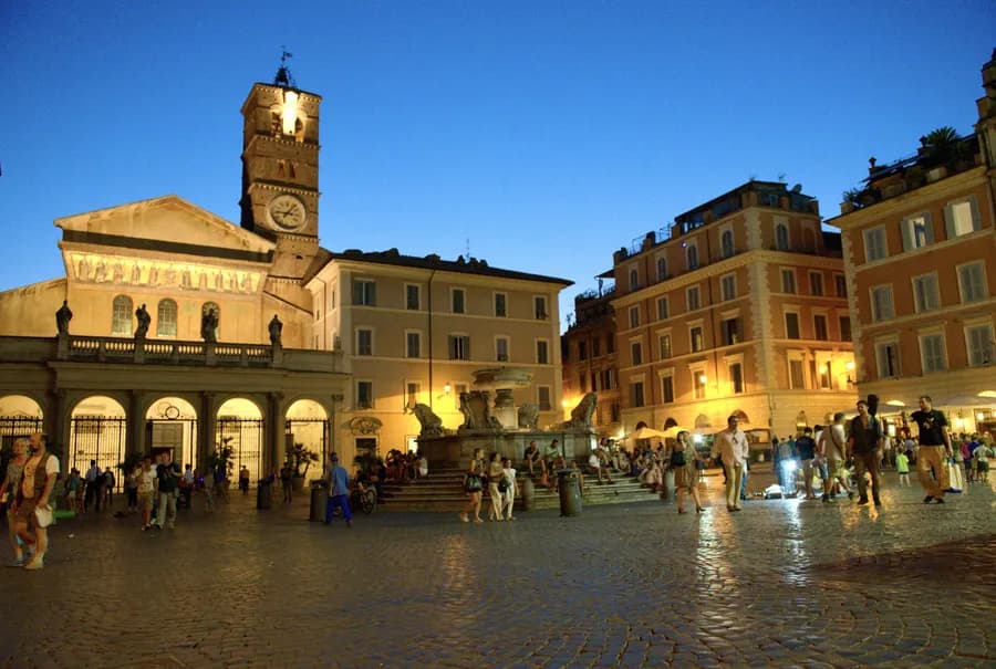 The Basilica di Santa Maria in Trastevere, Rome.