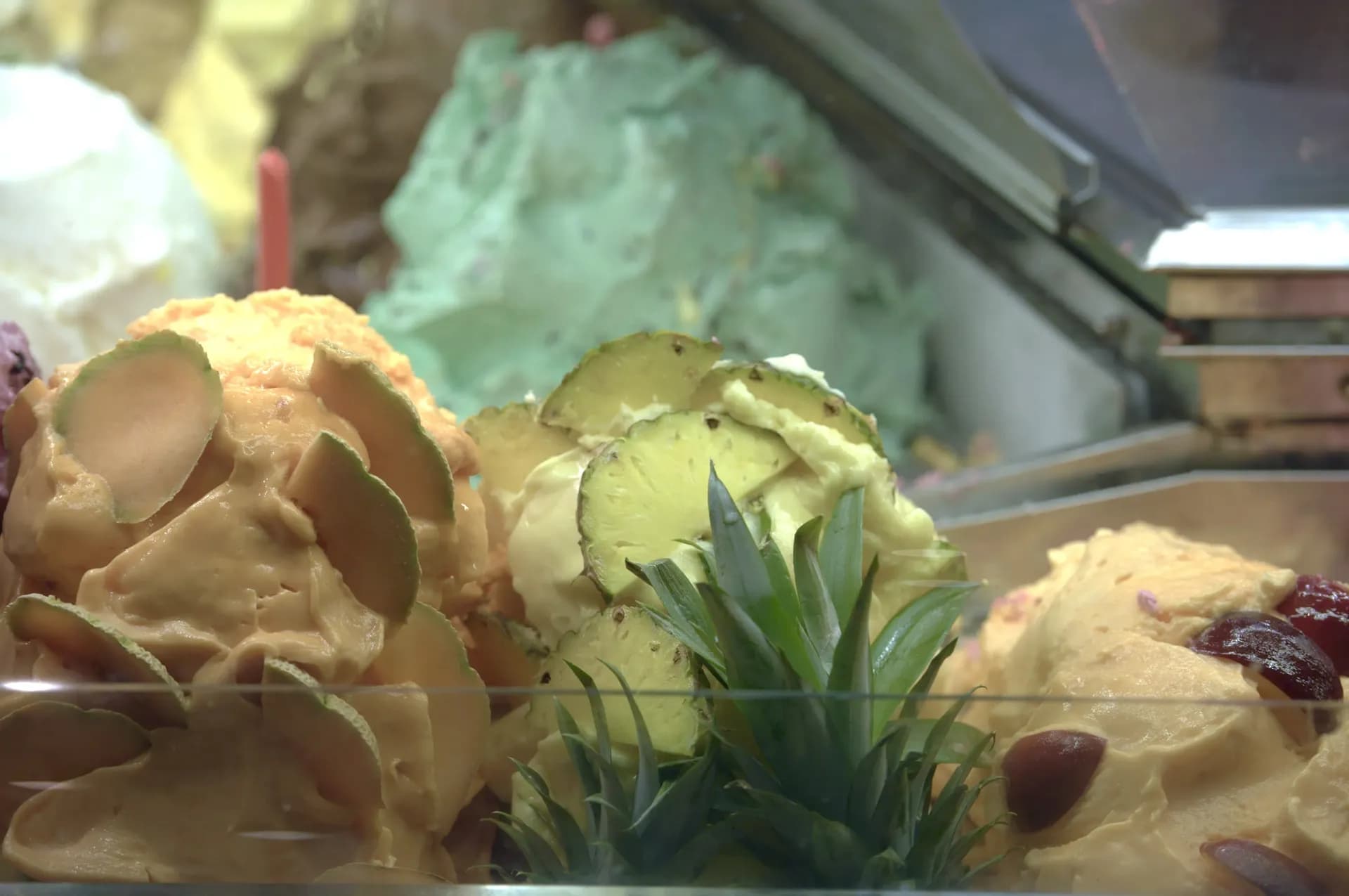 detail of gelato at a shop in Florence