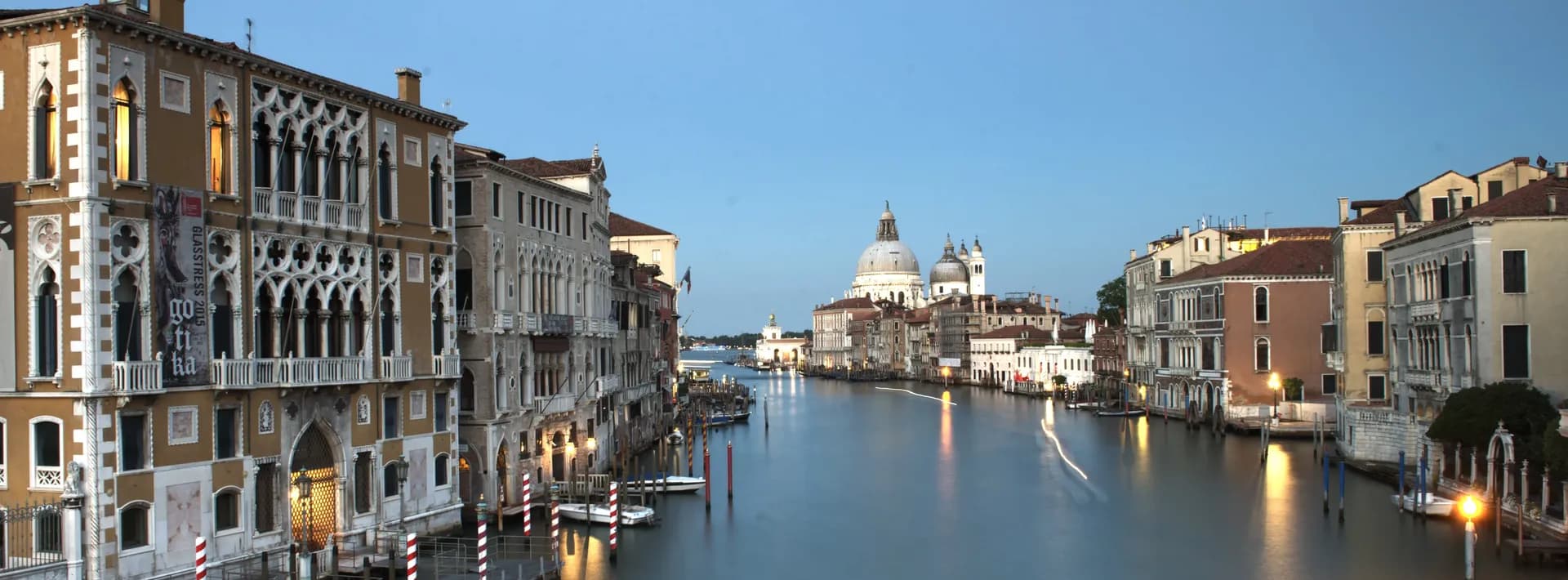 The Grand Canal at dusk in Venice, Italy