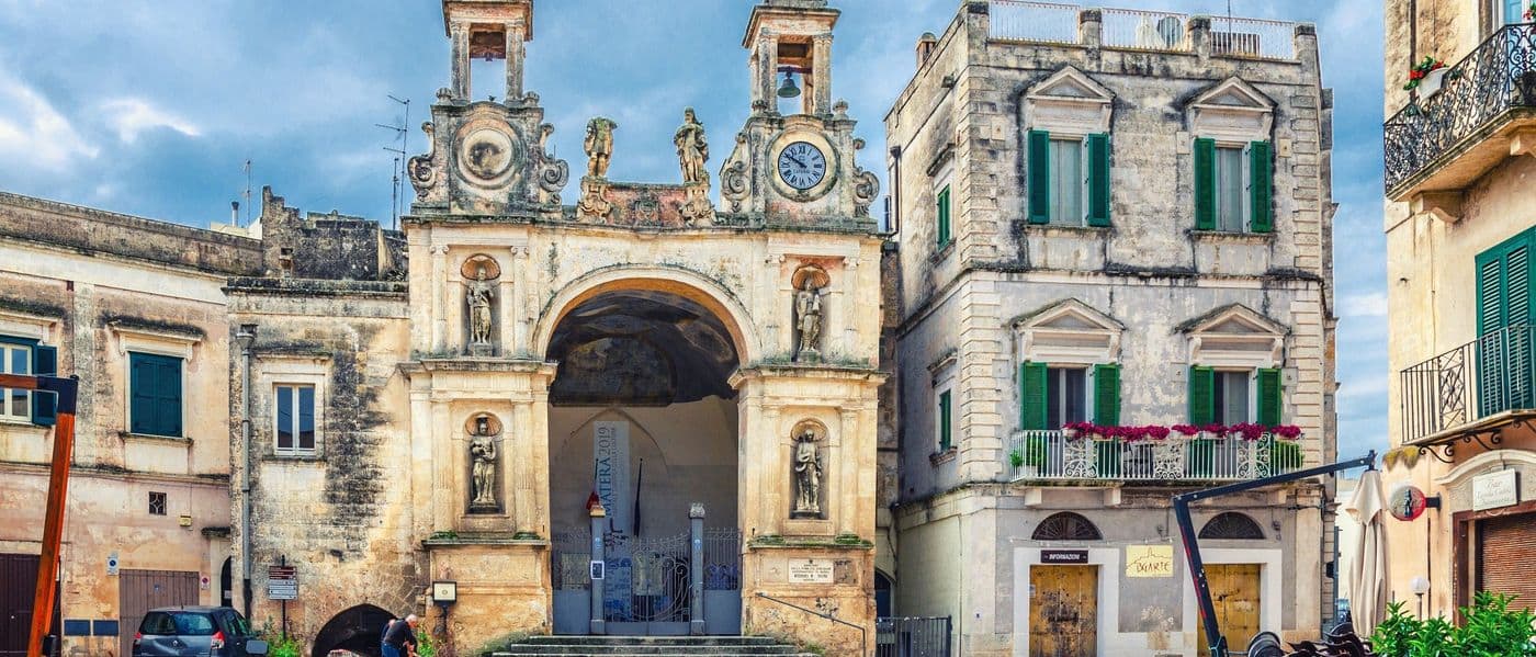 Matera, Italy - Palazzo del Sedile palace in Matera old town historical centre, European Culture Capital, UNESCO World Heritage Site, Basilicata