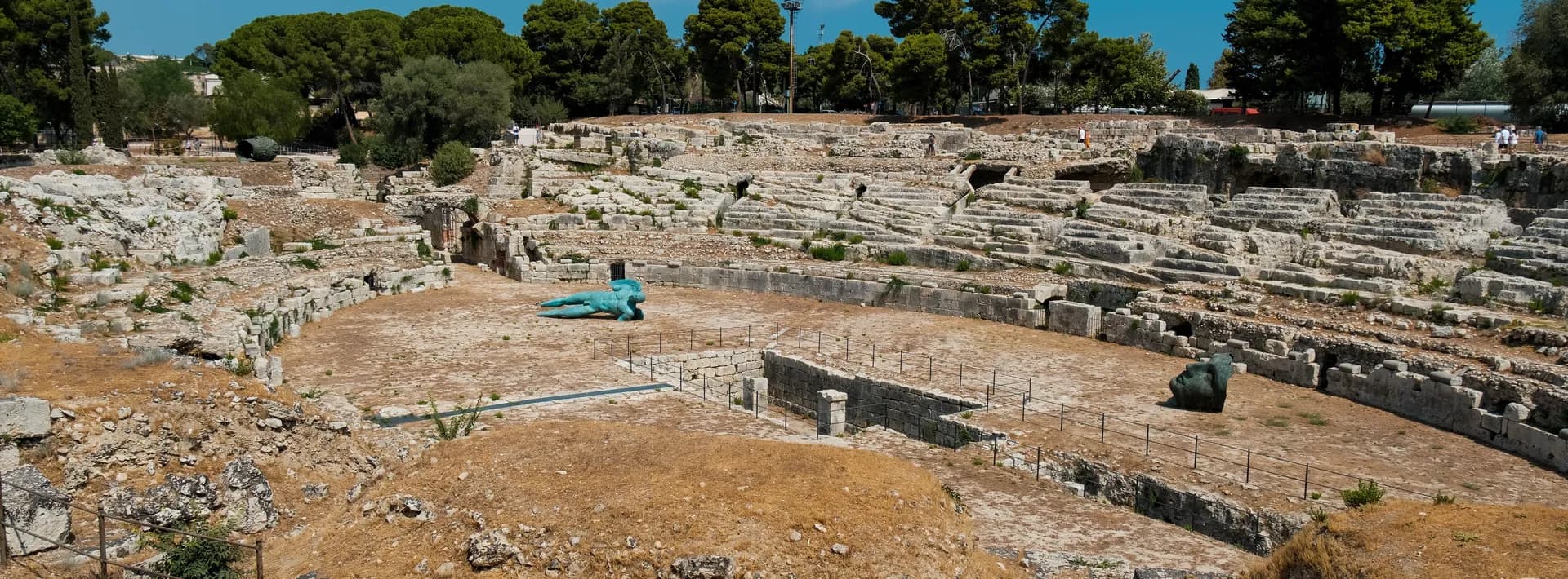 Roman ruins at the Neopolis Archeological Park in Syracuse, Italy