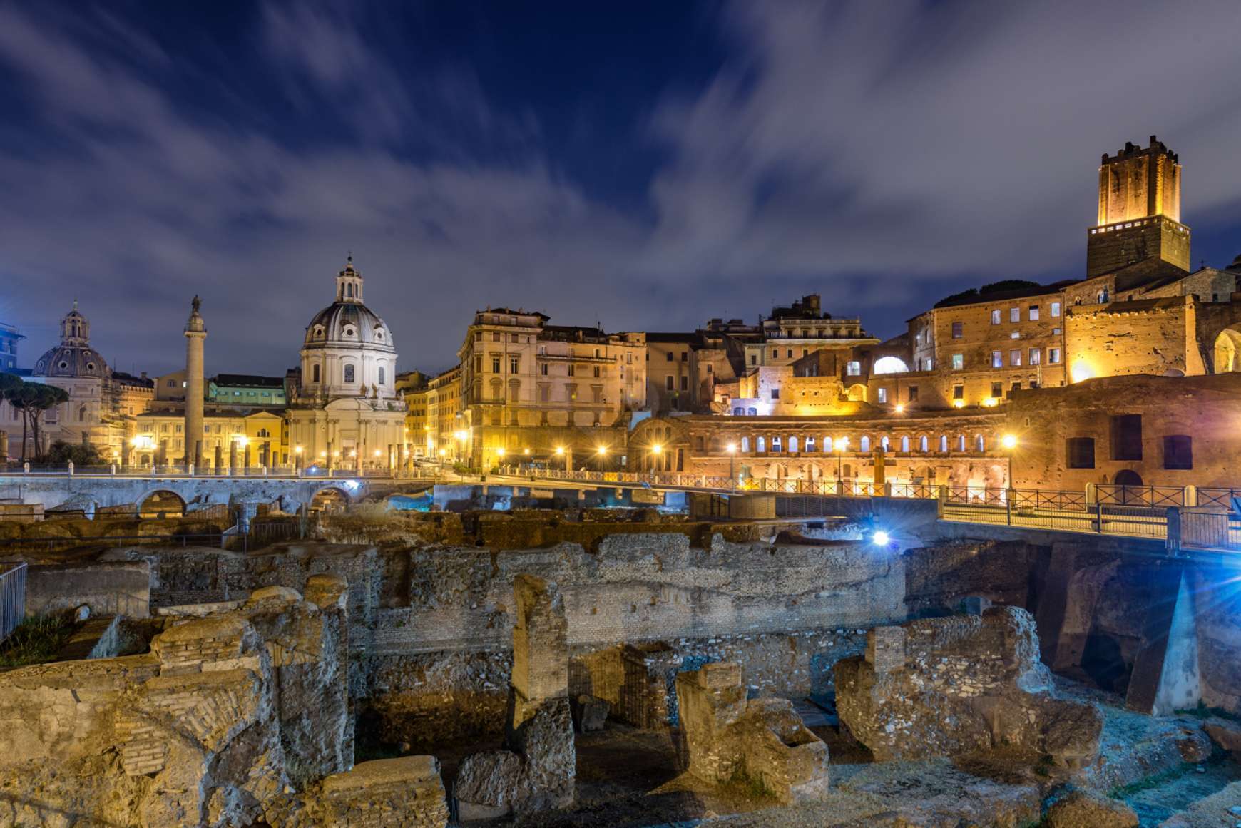 Evening view of the Roman Forum