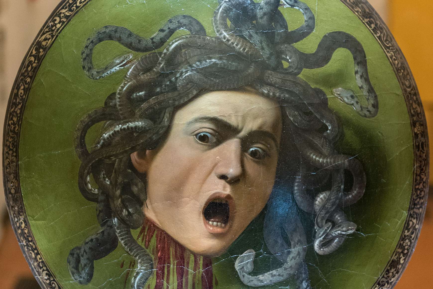 Face of Medusa with open mouth by Caravaggio