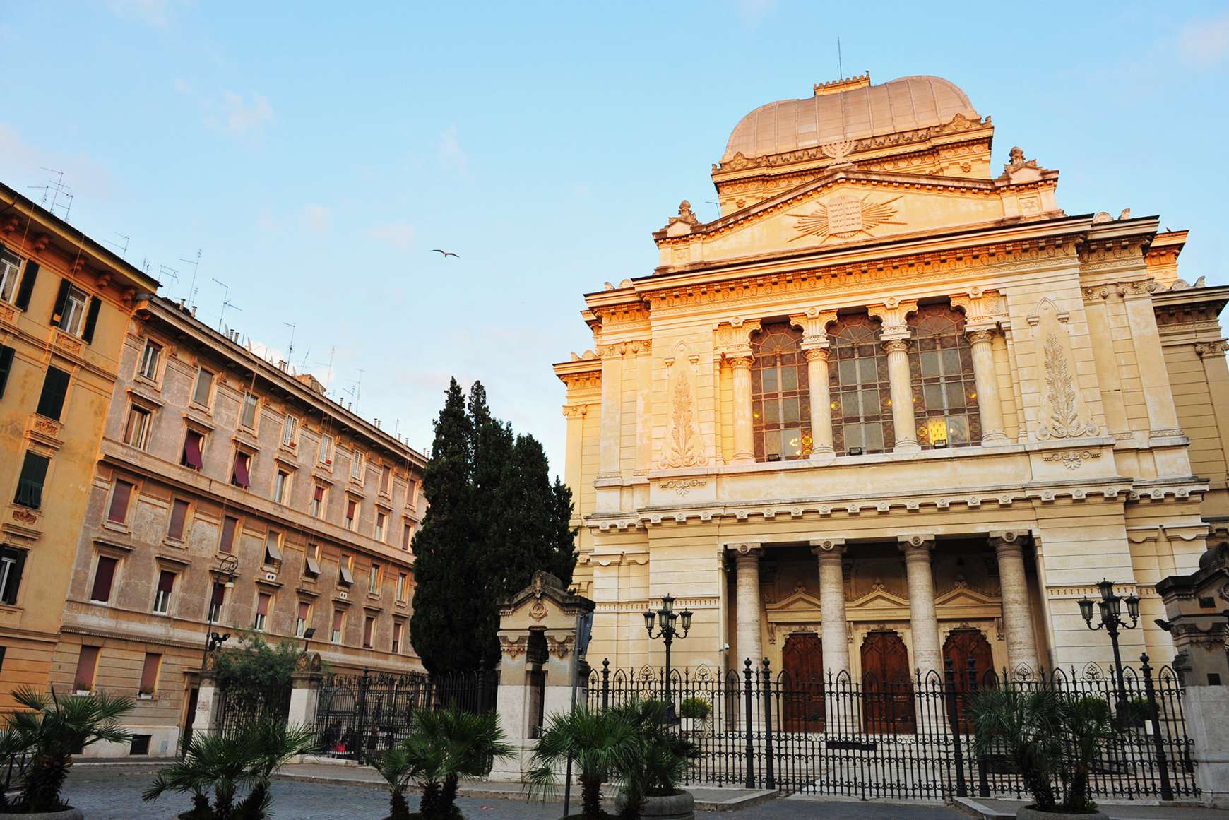 Facade of Tempio Maggiore, Jewish Synagogue in Rome