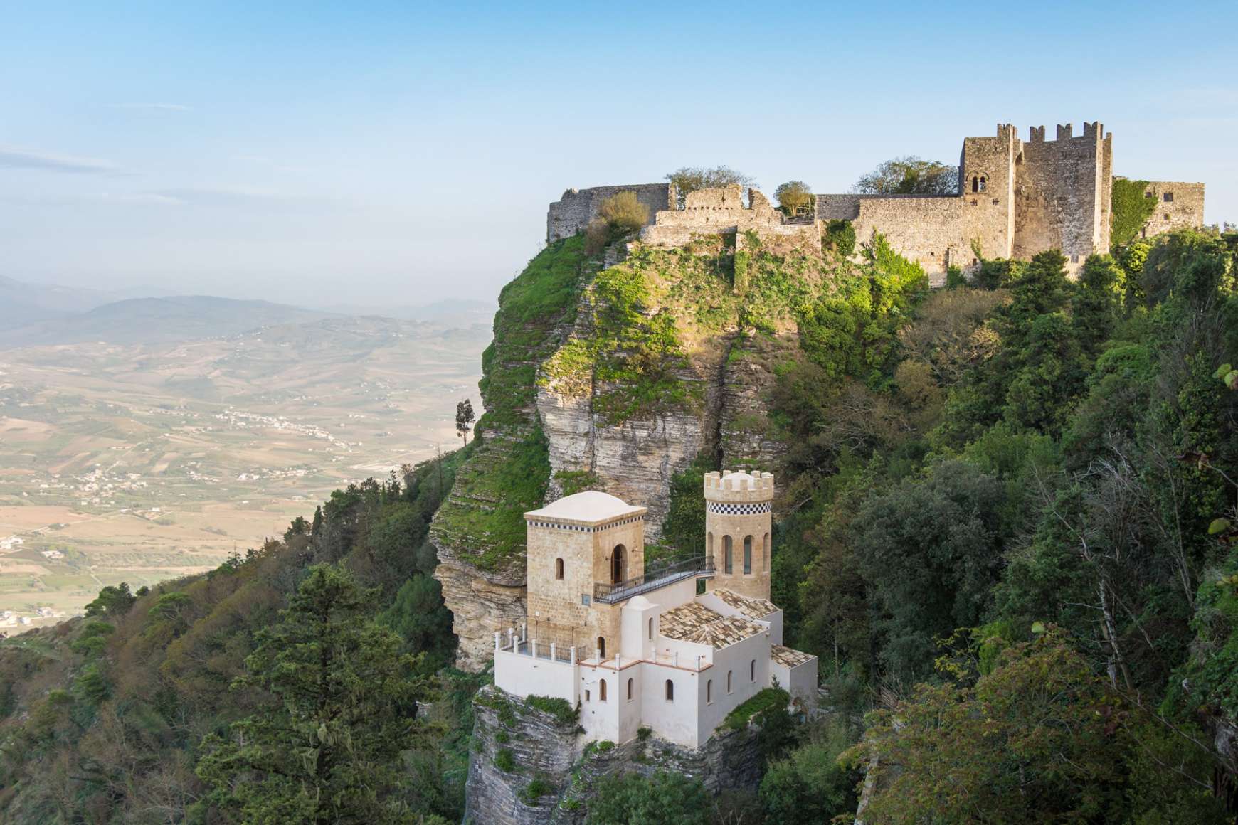 Overlooking Pepoli Castle near Trapani Italy