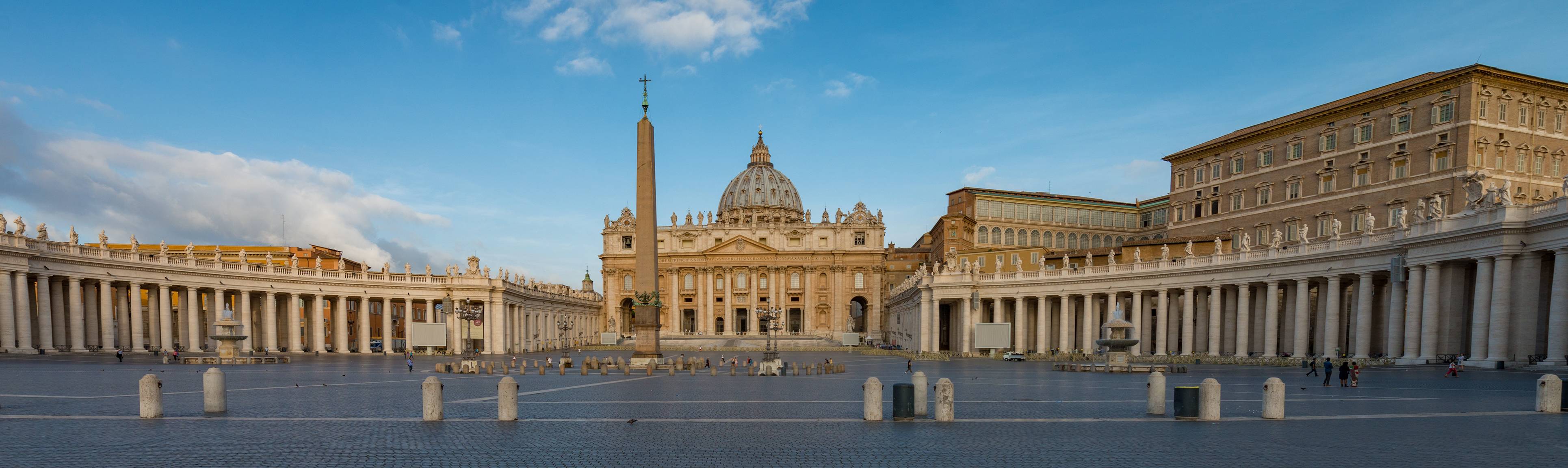 View of St. Peter's Square with St. Peter's Basilica in the background