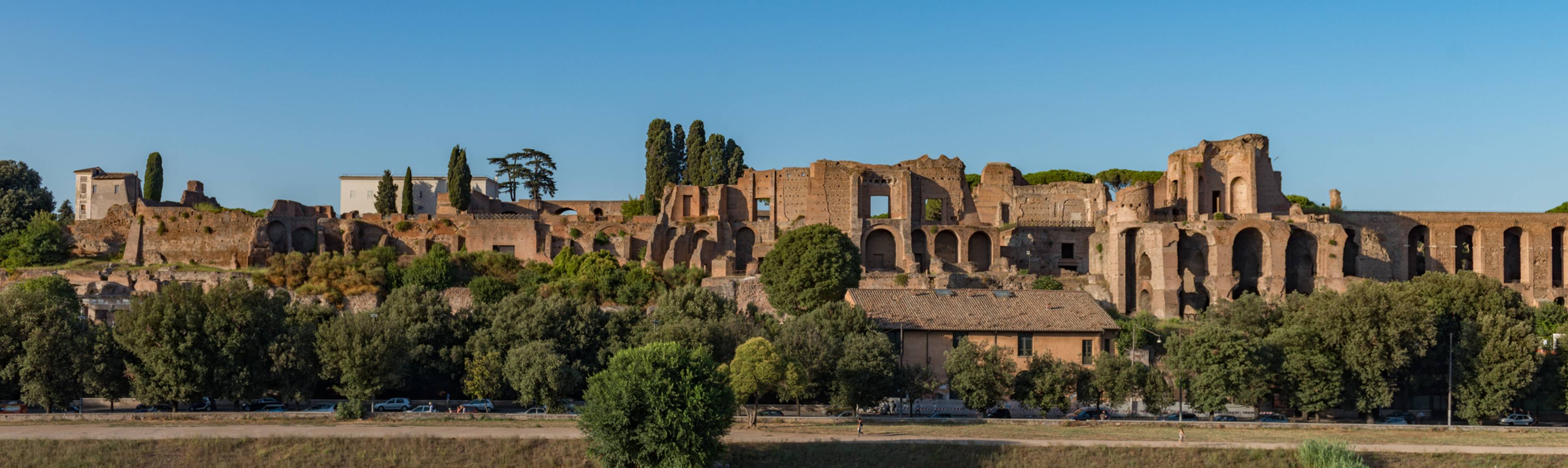 Panoramic view of Palantine Hill in Rome