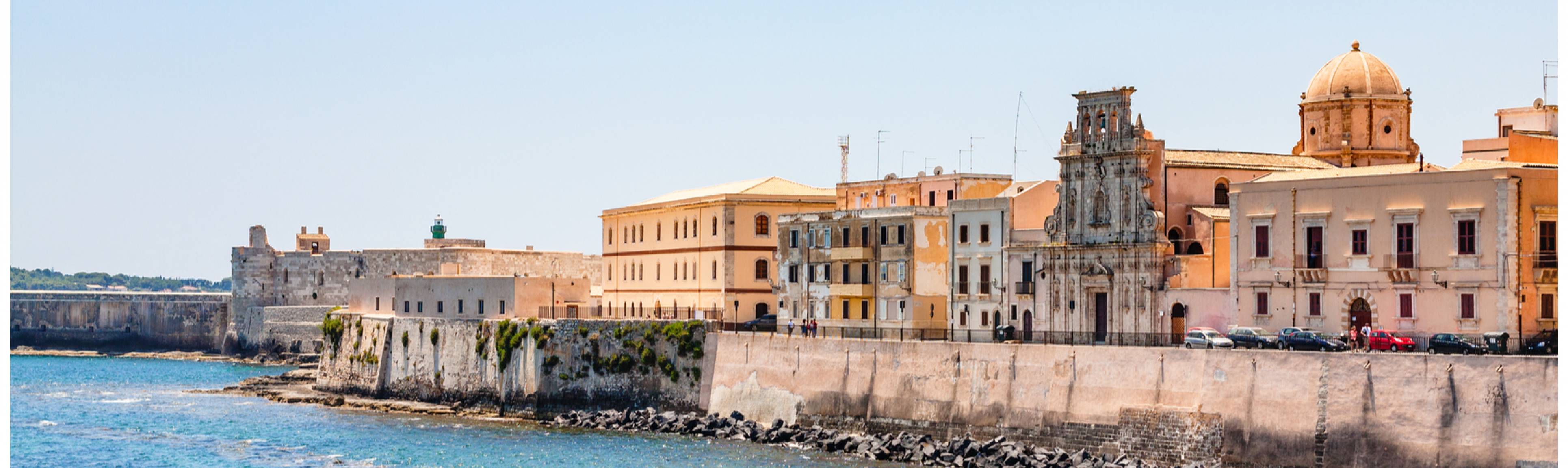 View from the water of Syracuse in Sicily