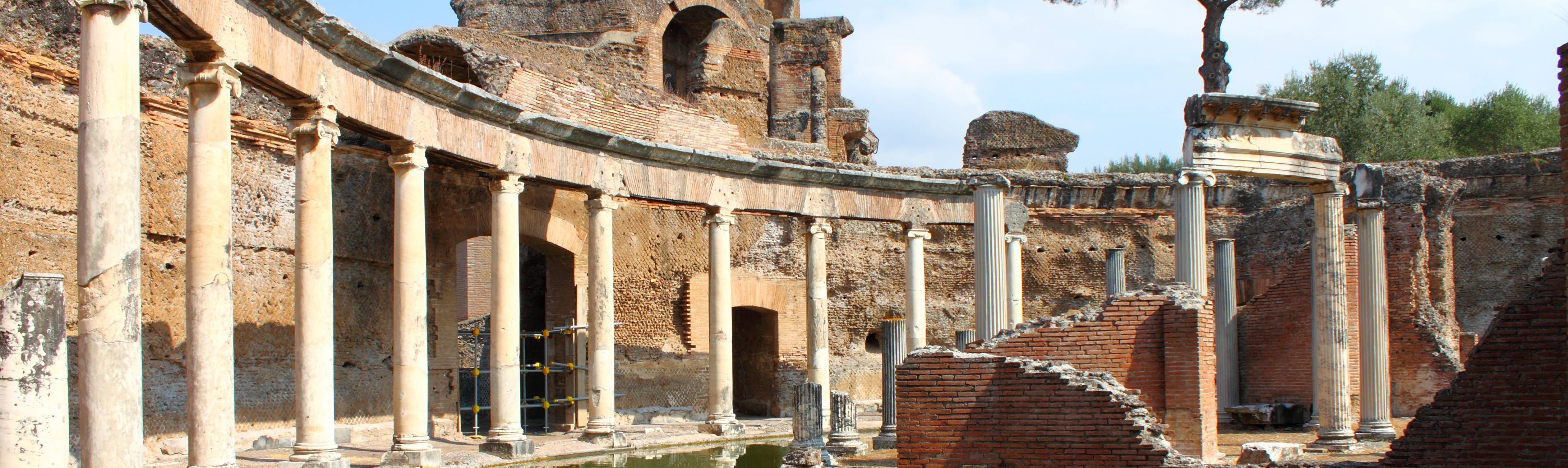 Columns surround Naval Theater at Hadrian's Villa near Rome