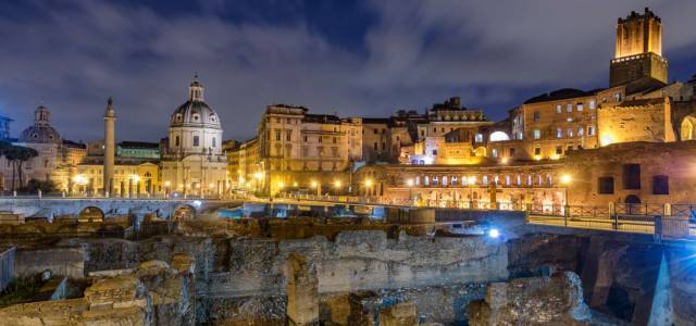 Evening view of the Roman Forum