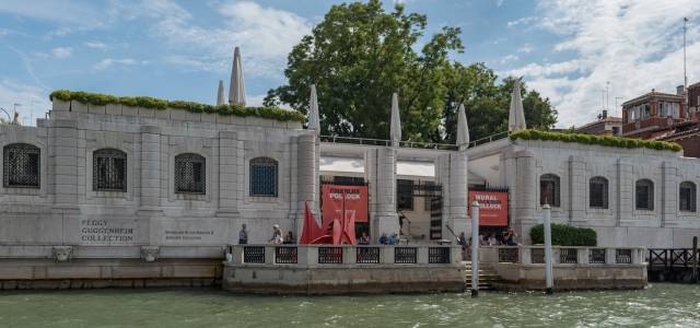 View from the water of Peggy Guggenheim Collection in Venice, Italy