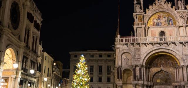 Piazza San Marco decorated for Christmas in Venice