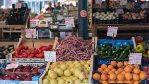 Fresh fruit and vegetables for sale at Florence's San Lorenzo Market